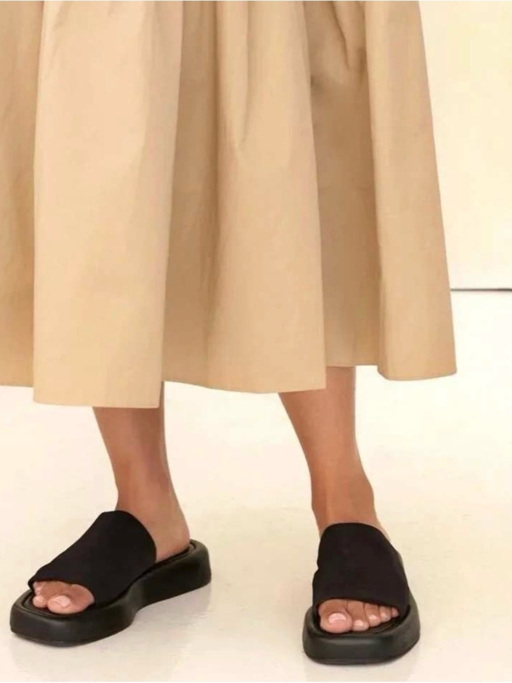 Loeffler Randall Black Platform Slide Sandals